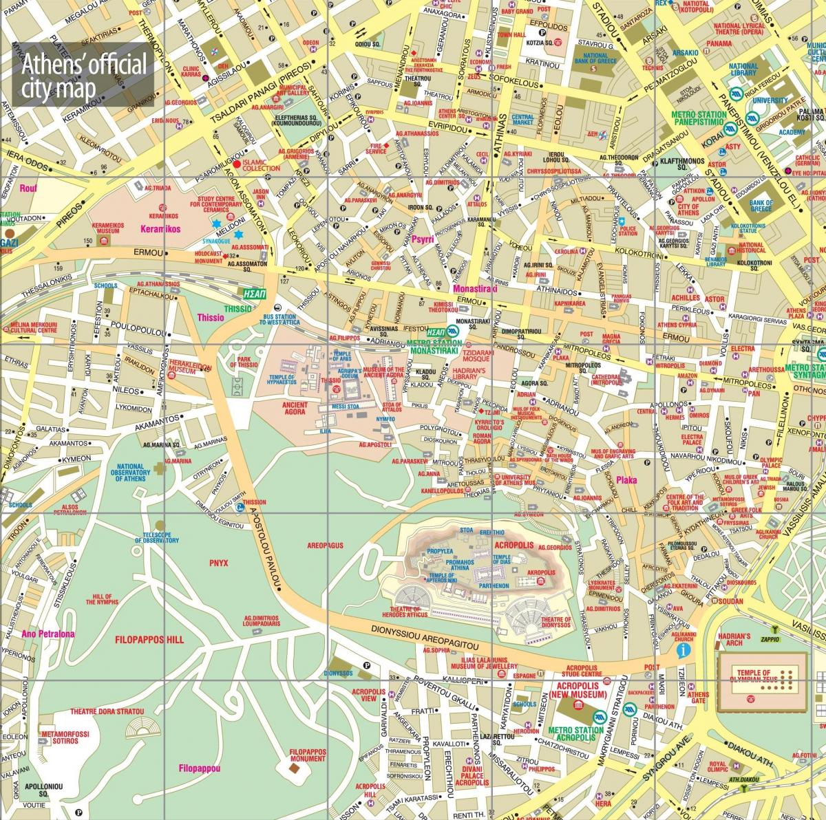 Mapa centrum Aten