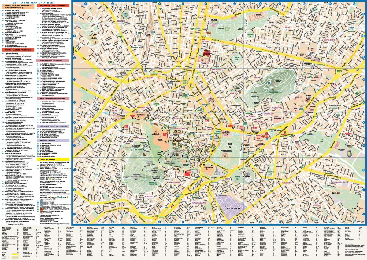 Mapa Aten ulice